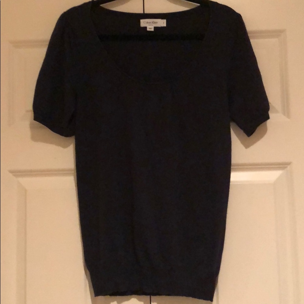 CALVIN KLEIN -  Black Short Sleeve Sweater